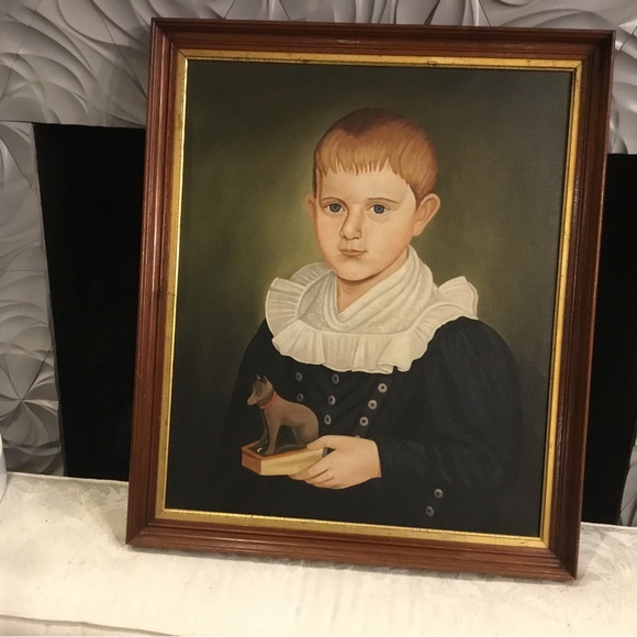 FolkArt Oil Painting Portrait Judged - Picture 10 of 16